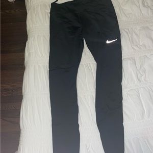 Nike running leggings with mesh calf